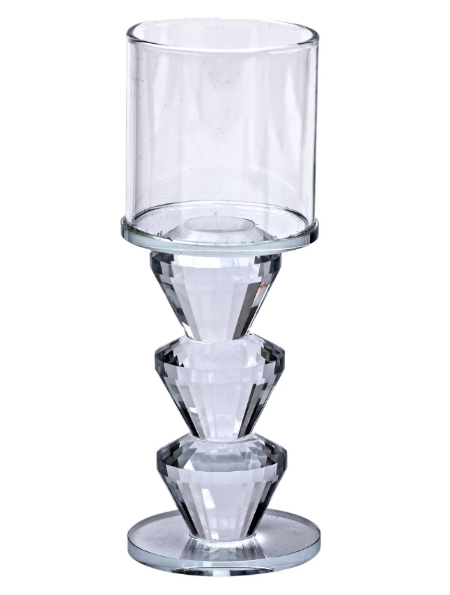 Свічник декоративний Flora скляний 16,5 см Прозорий - фото 2