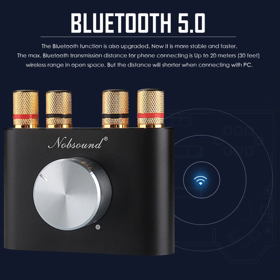 Усилитель мощности звука NOBSOUND NS-01G Pro HI-FI 2х50 Вт Bluetooth (NS-01G) - фото 7