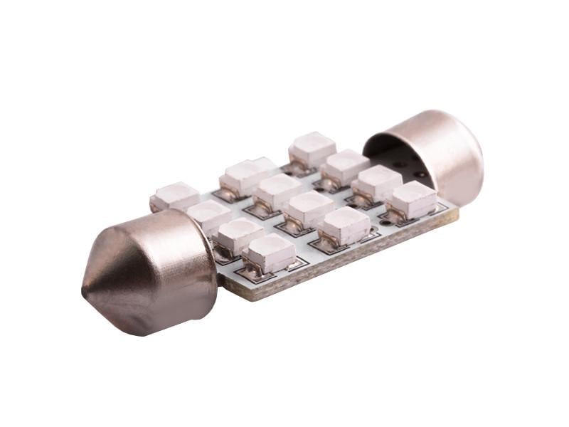 Автолампа светодиодная C5W SV8,5 12 В 39 мм SMD3528-12led Синий (1535)
