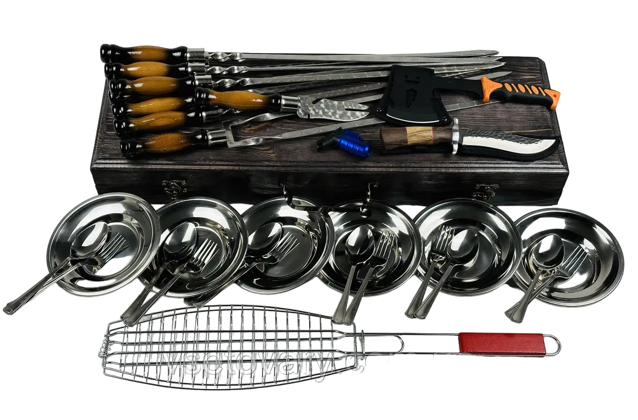 Набор шампуров в кейсе Пикник MAX (21-10-KS-7618) - фото 4