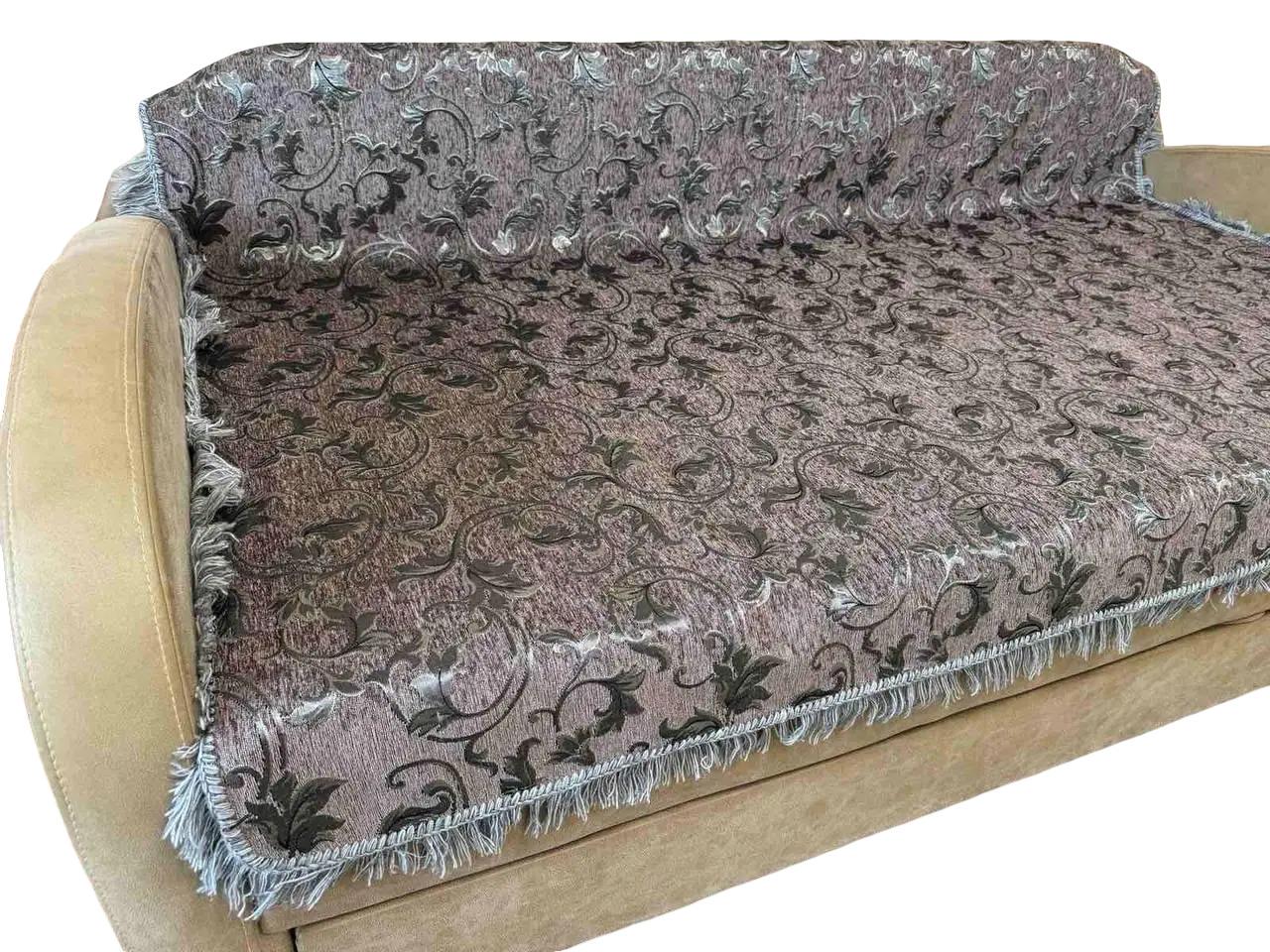 Комплект Узор полуторный из гобелена покрывало на кровать 150х200 см/накидки 70х150 см 2 шт. Серый (П4К-gobelen-new-007-05)