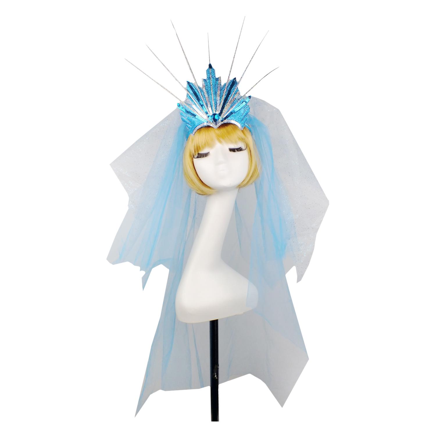 Корона Сияние с фатой Seta Decor 18-1046BL