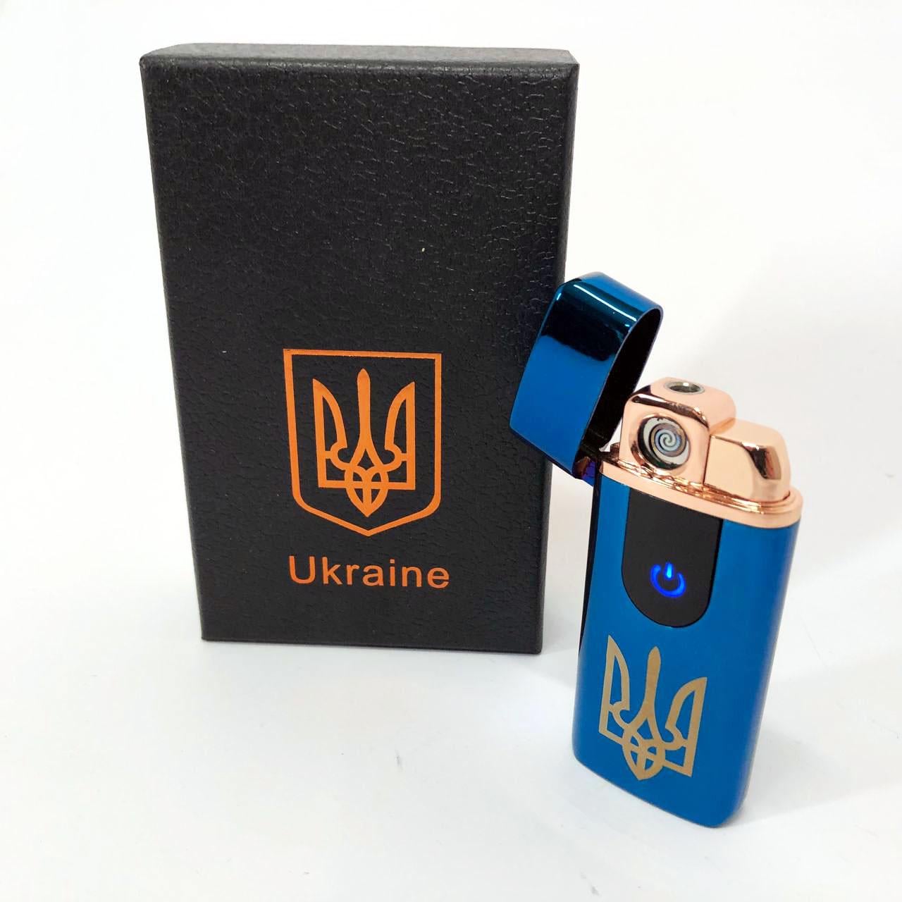 Електрична та газова запальничка Україна із USB-зарядкою (HL-431) Синій
