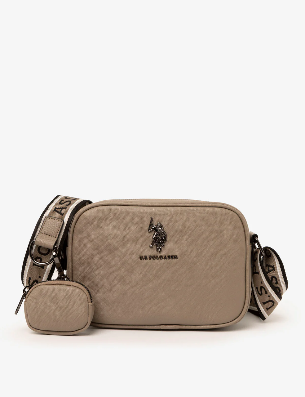 Жіноча сумка крос-боді U.S. Polo ASSN Bag With Pouch Taupe C Коричневий (986562158296)