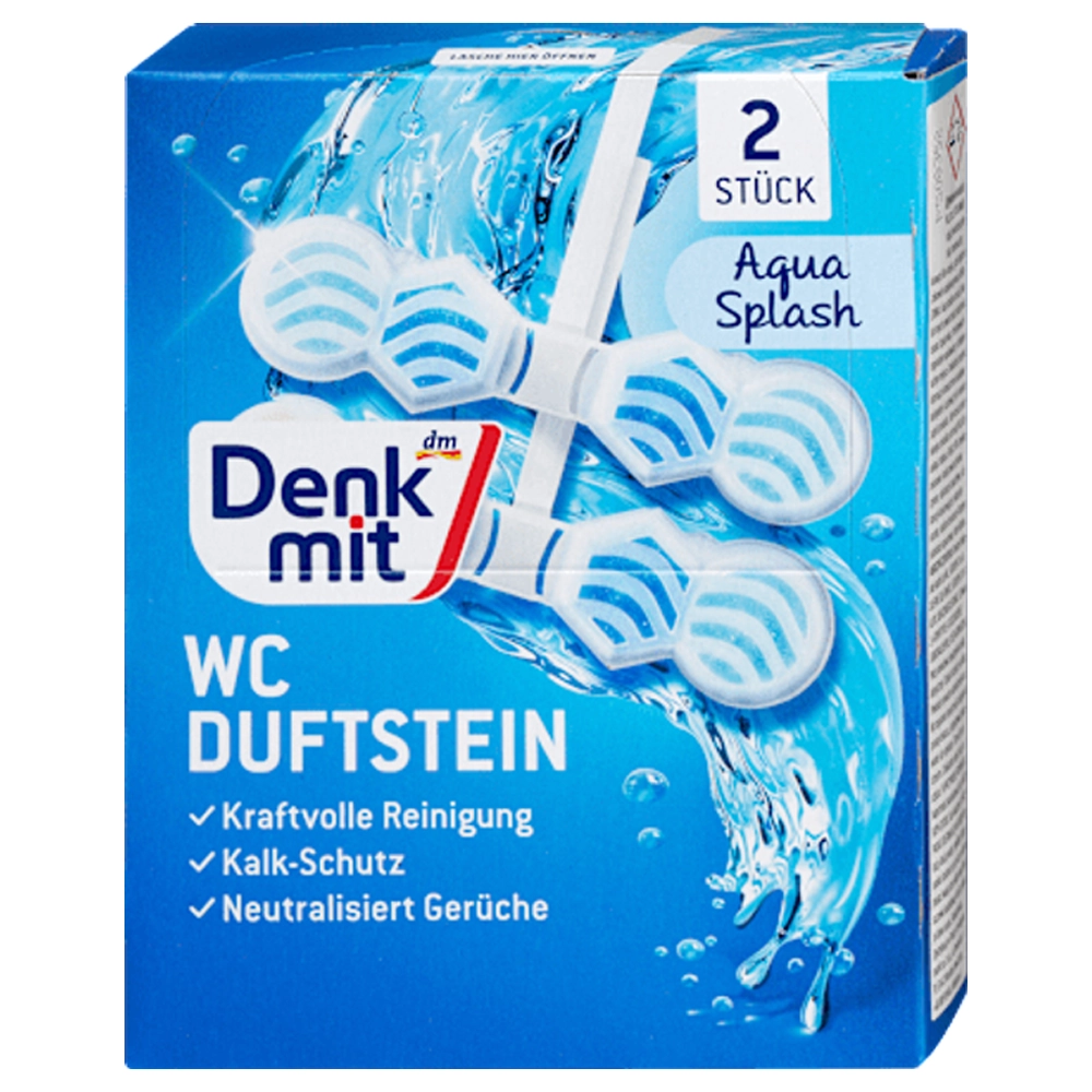 Блок для унітазу підвісний DenkMit WC Duftstein Aqua Splash Океан 2x48 г (EPI-15102025-644)