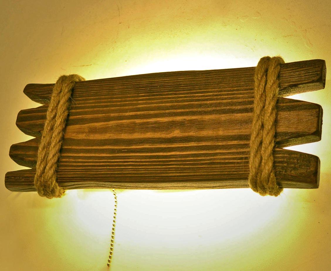 Світильник настінний з дерева Грейвет Мускат (БРА-000507)