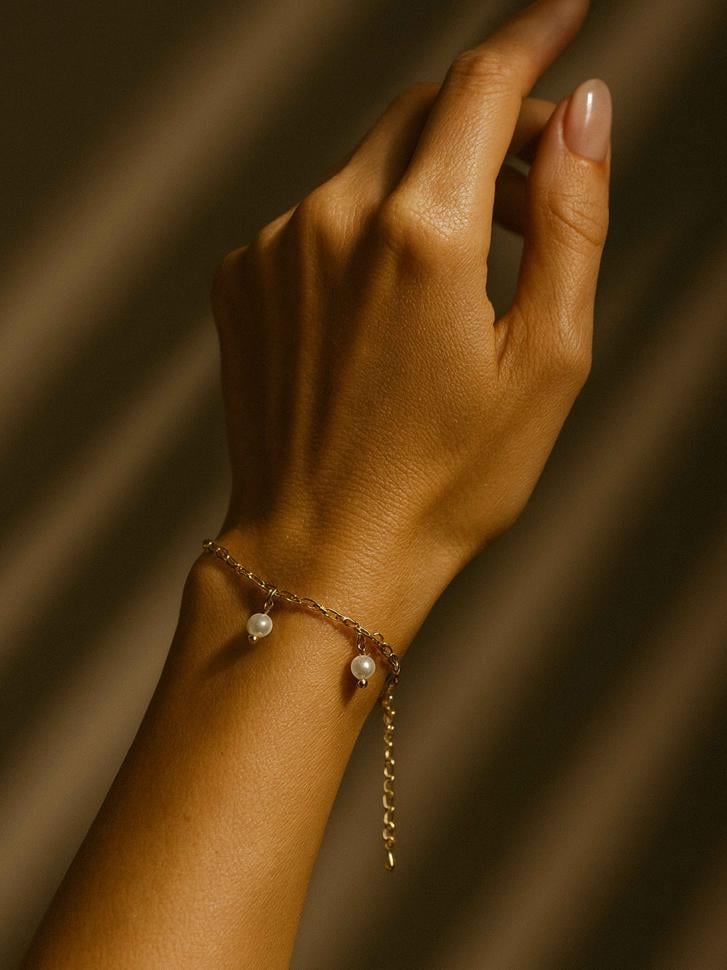 Браслет з перлинами Золотий (5605) Браслет з перлинами Золотий (5605)