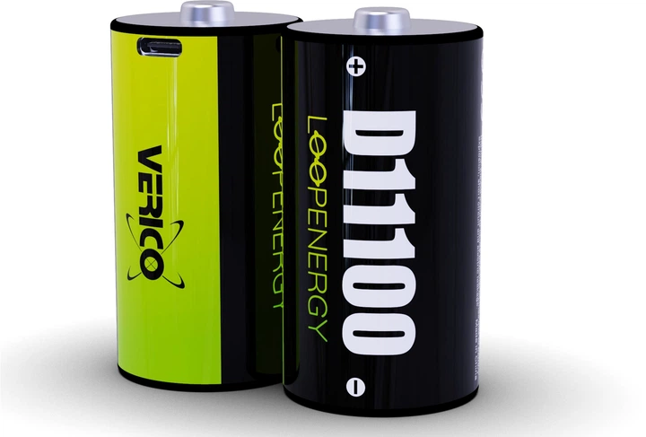 Набір батарейок акумуляторних Verico Loop Energy D/R20 Li-ion USB Type-С 2 шт. 7400 mAh 11100 mWh 1,5V (33358947)