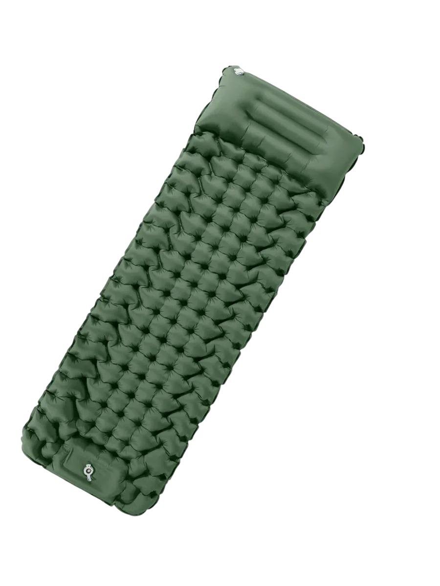 Матрац надувний із вбудованим насосом та подушкою AND з антиковзним покриттям 190х58х5 см Зелений (664121А)