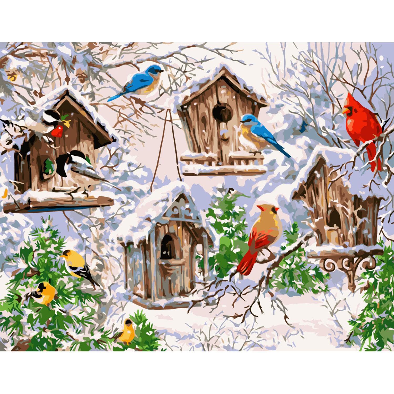 Картина за номерами Strateg Снігирі 40x50 см (VA-2164)