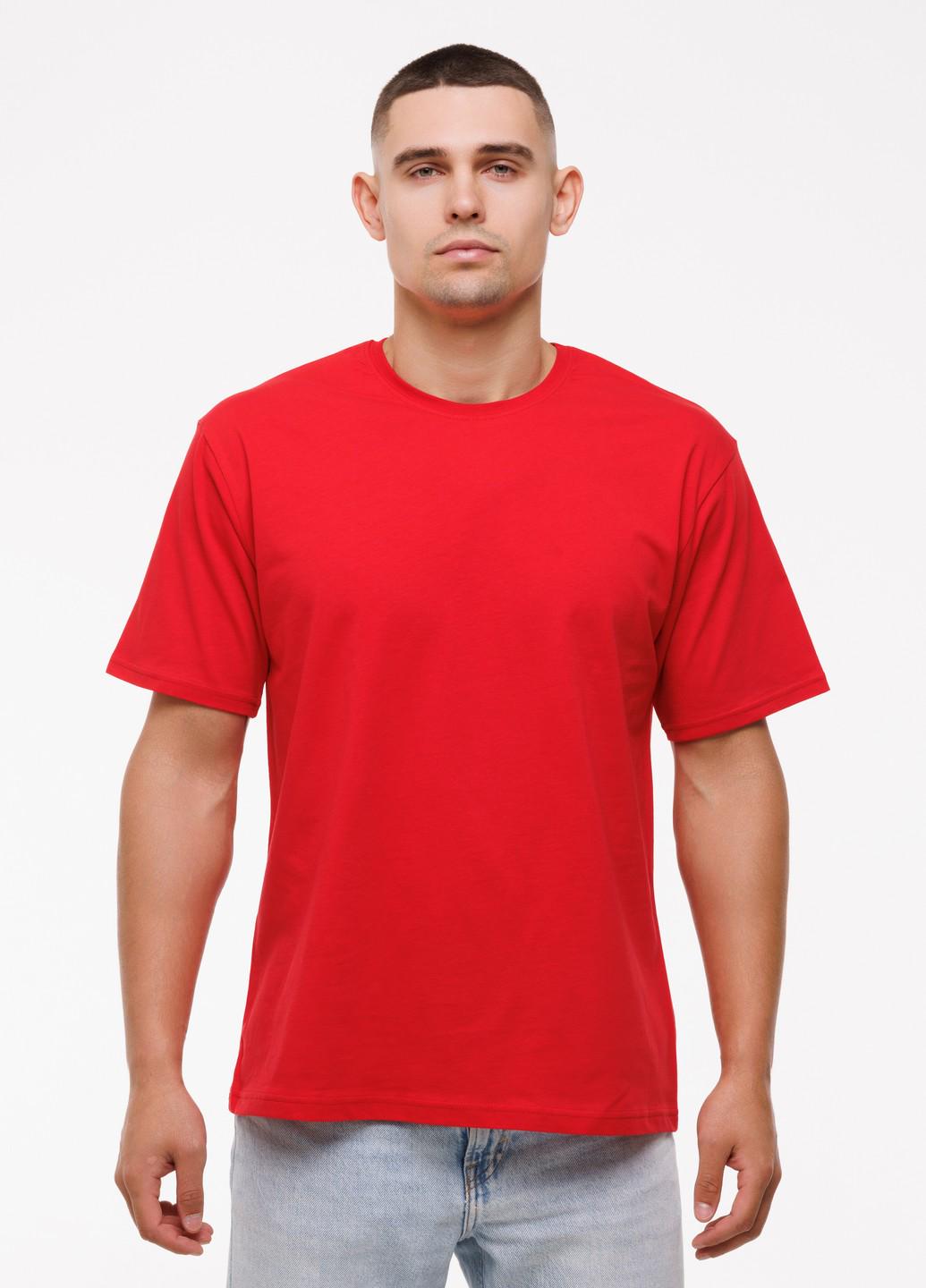 Футболка мужская Наталюкс свободная 4XL Красный (1213439166471)