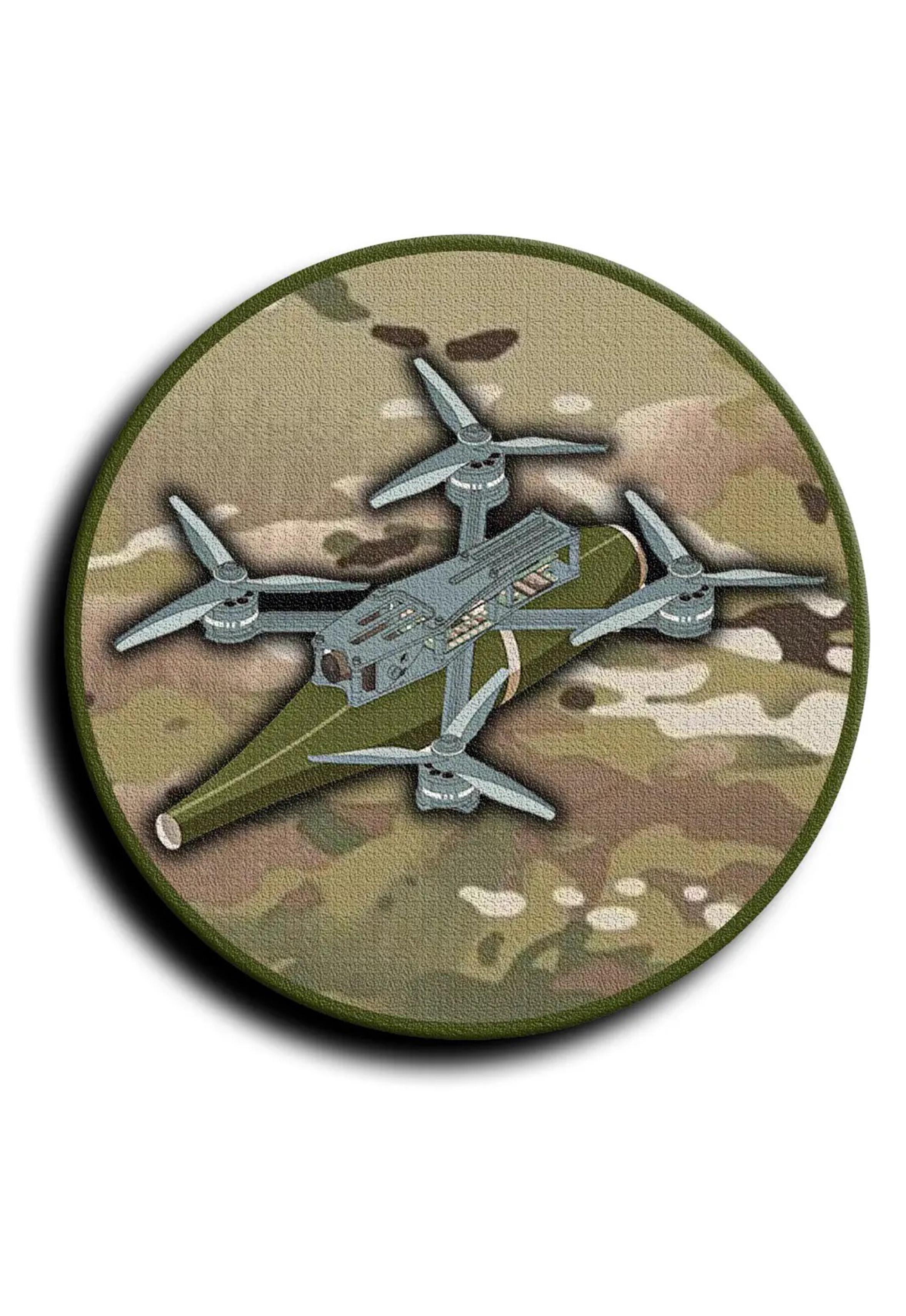 Шеврон-нашивка Дрон круглый на липучке Мультикам (DRONS3)