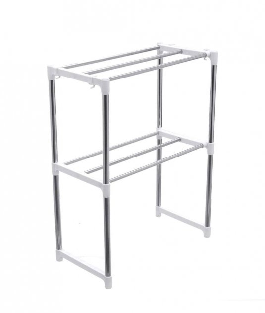 Полка органайзер для микроволновки Wellamart раздвижной с крючками на три полки (5-18- 5096662543)