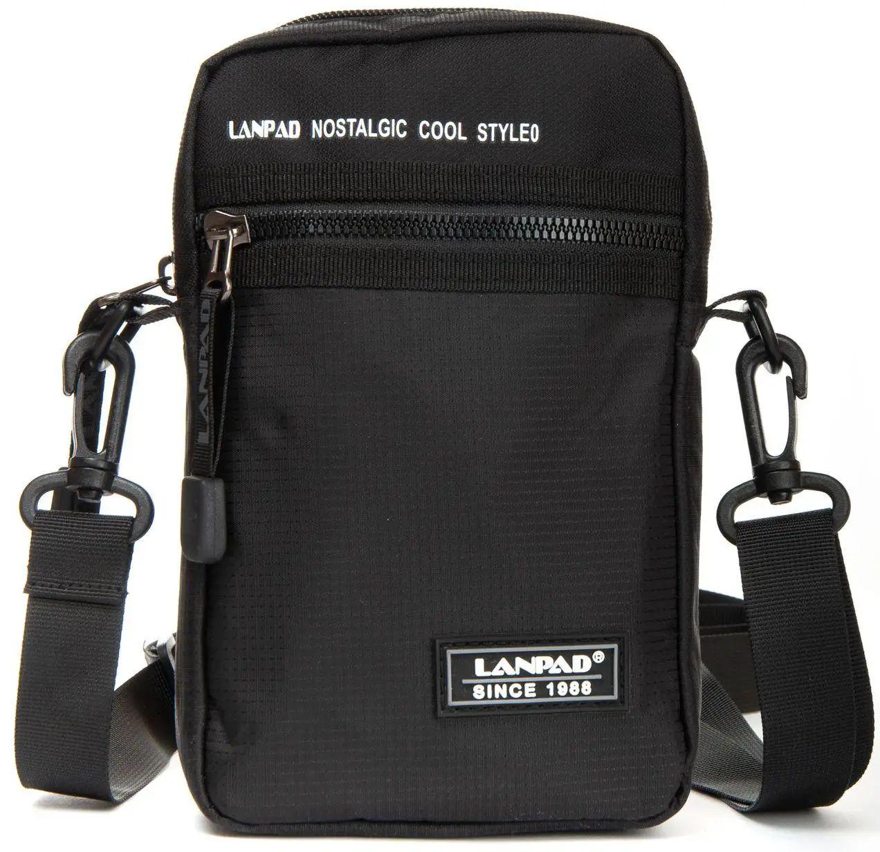 Сумка через плечо Lanpad мужская Черный (LAN8646 black) Сумка через плечо Lanpad мужская Черный (LAN8646 black)