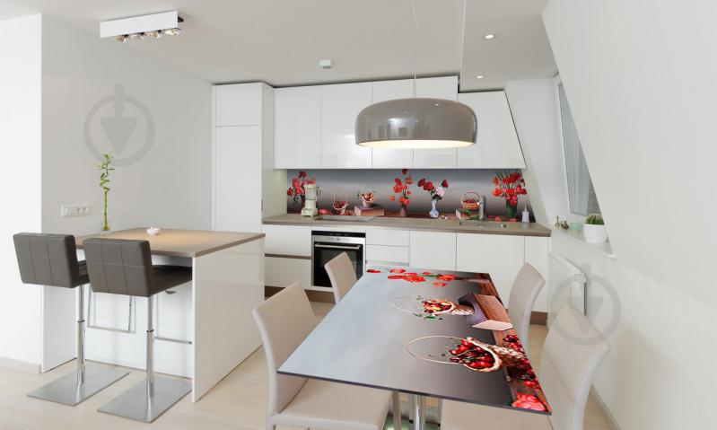 Наклейка виниловая на стол Zatarga «самоклеющийся Маки и Вишни» 650х1200 мм Z180434/1st