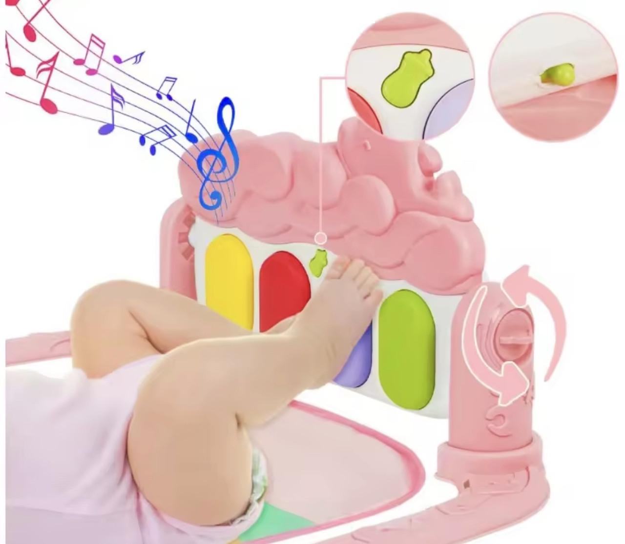 Развивающий коврик-пианино с дугой и подвесными игрушками 76х56 см (29) - фото 4