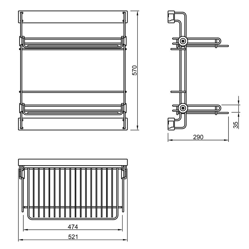 Полиця для взуття дворівнева Elite VIBO висувна збоку права Сірий (ASL2SMDXALVG) - фото 3 Полиця для взуття дворівнева Elite VIBO висувна збоку права Сірий (ASL2SMDXALVG) - фото 3