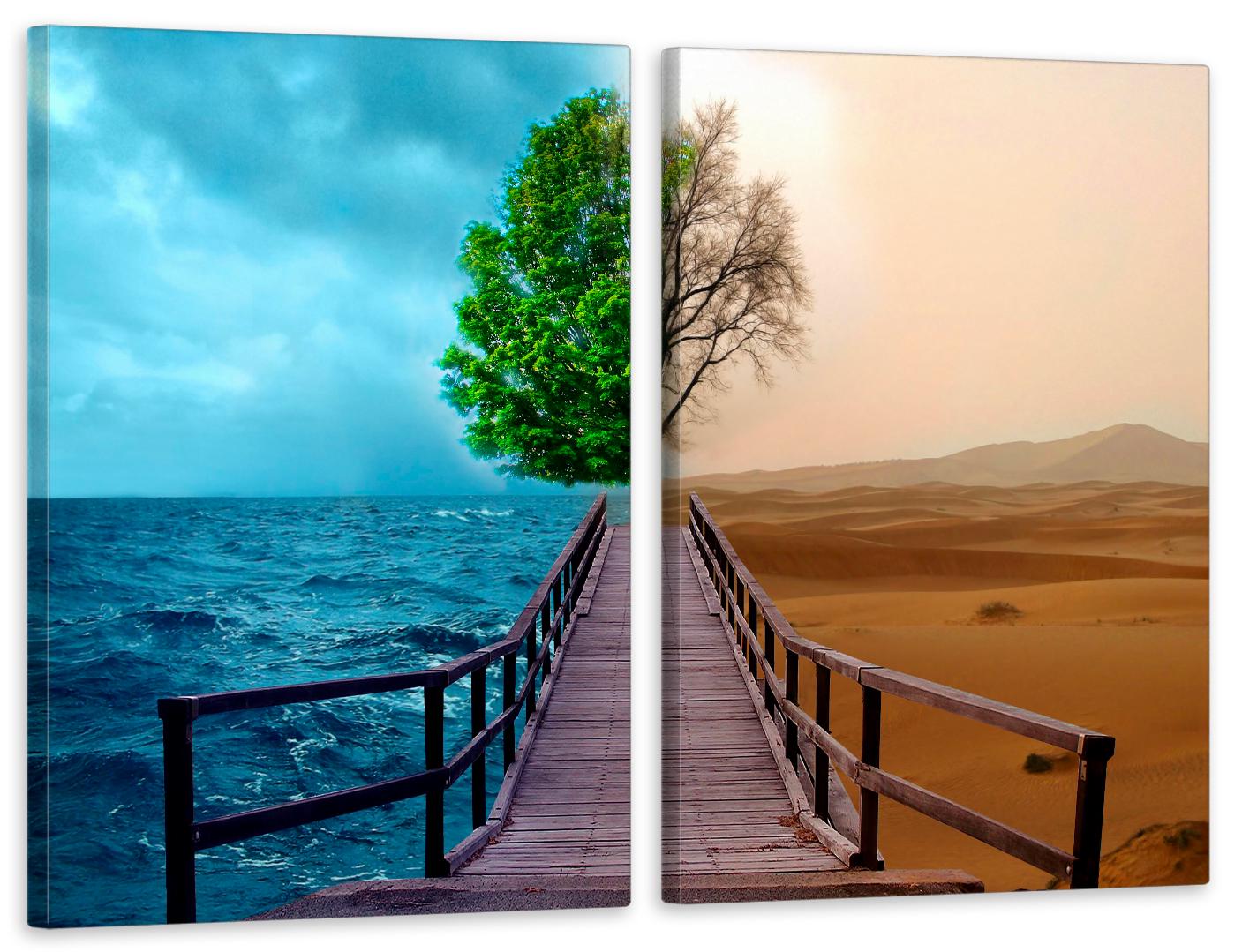 Картина модульная в гостиную/спальню Море-Пустыня 50х70 см (TLV-2_043)