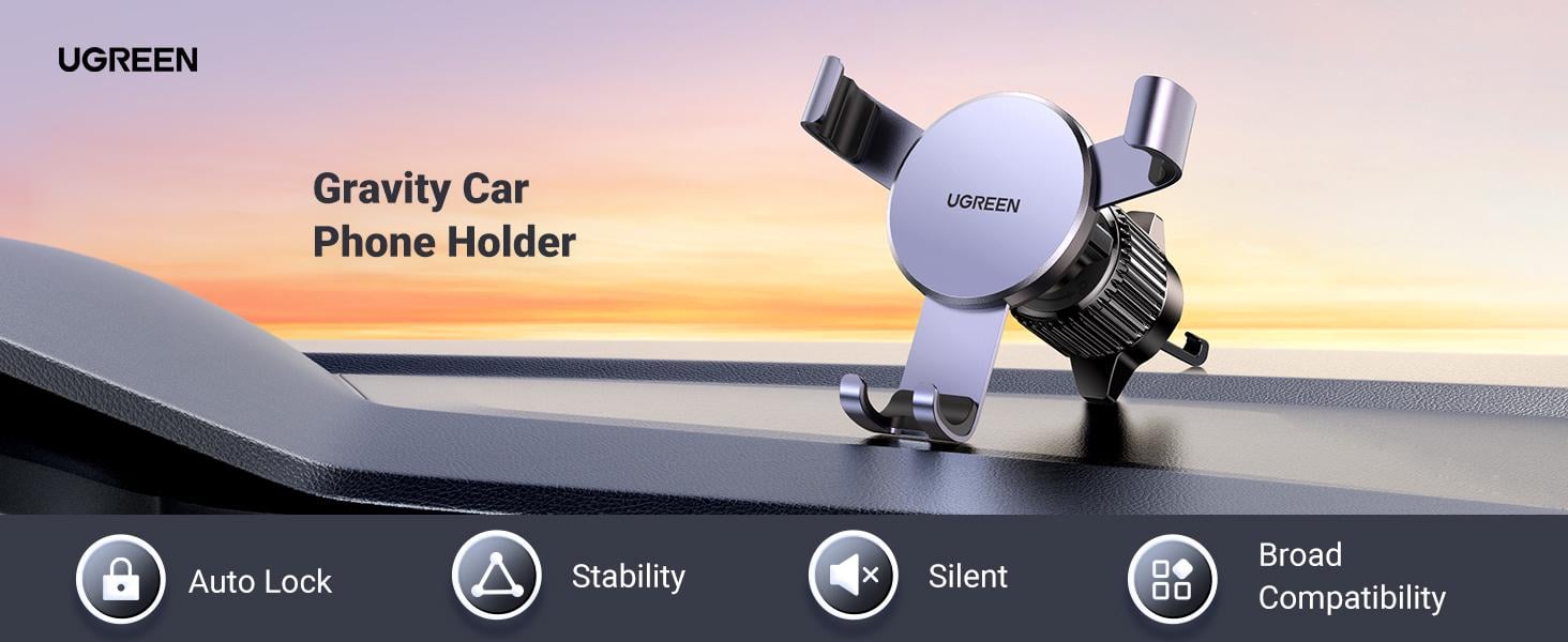 Держатель для телефона в машину UGREEN LP130 алюминиевый на вентиляционную сетку Space Grey (15233) - фото 9 Держатель для телефона в машину UGREEN LP130 алюминиевый на вентиляционную сетку Space Grey (15233) - фото 9