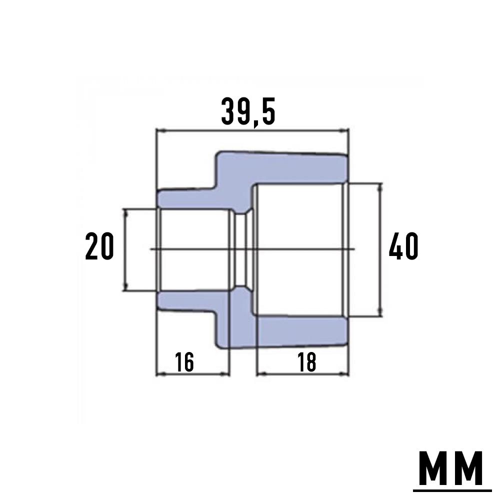 Муфта перехідна Wavin PP-R 40х20 мм - фото 2