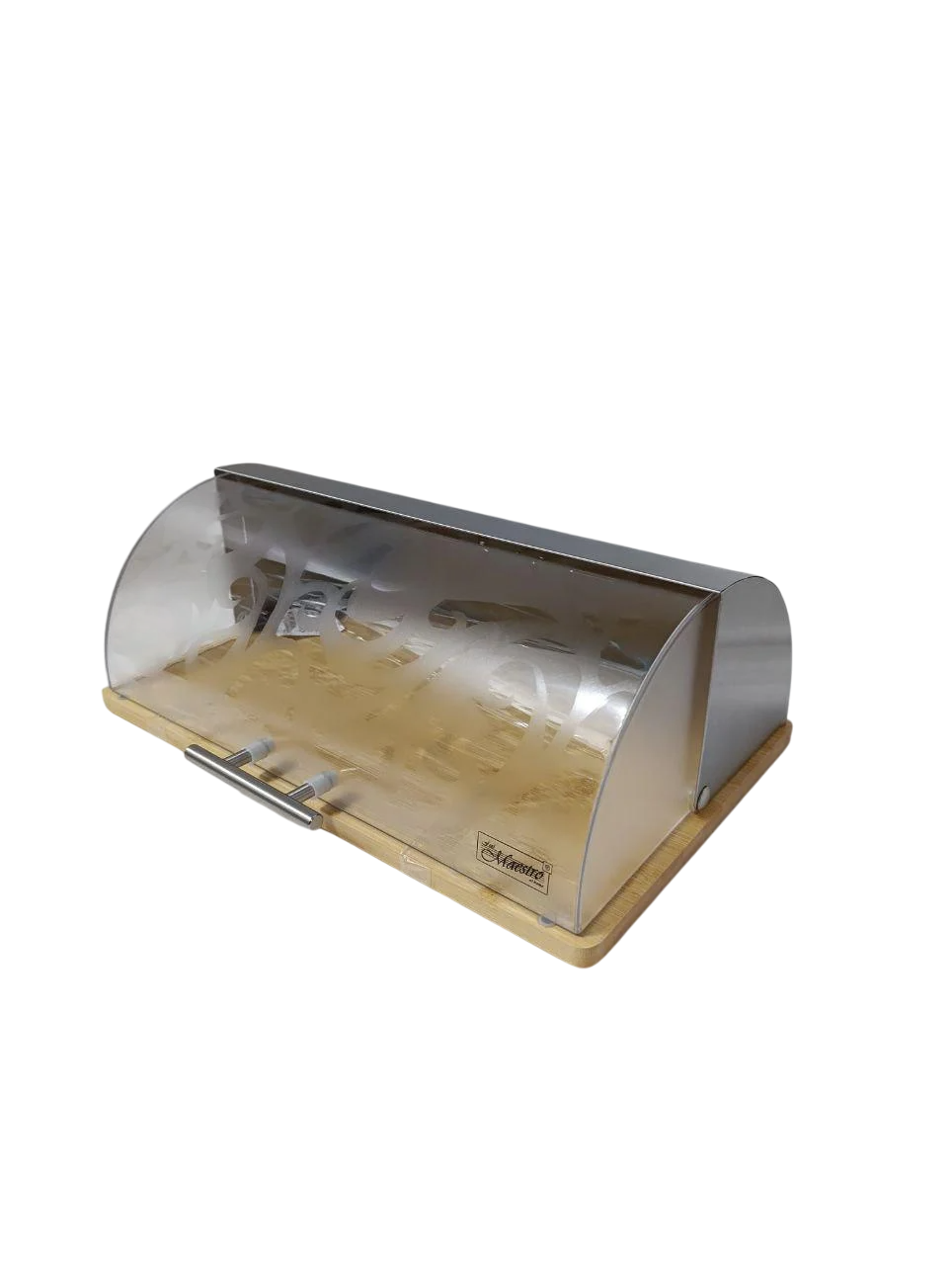 Хлібниця Maestro MR-1670S з дерев'яною основою 39х28х14,5 см (MR-1670S)