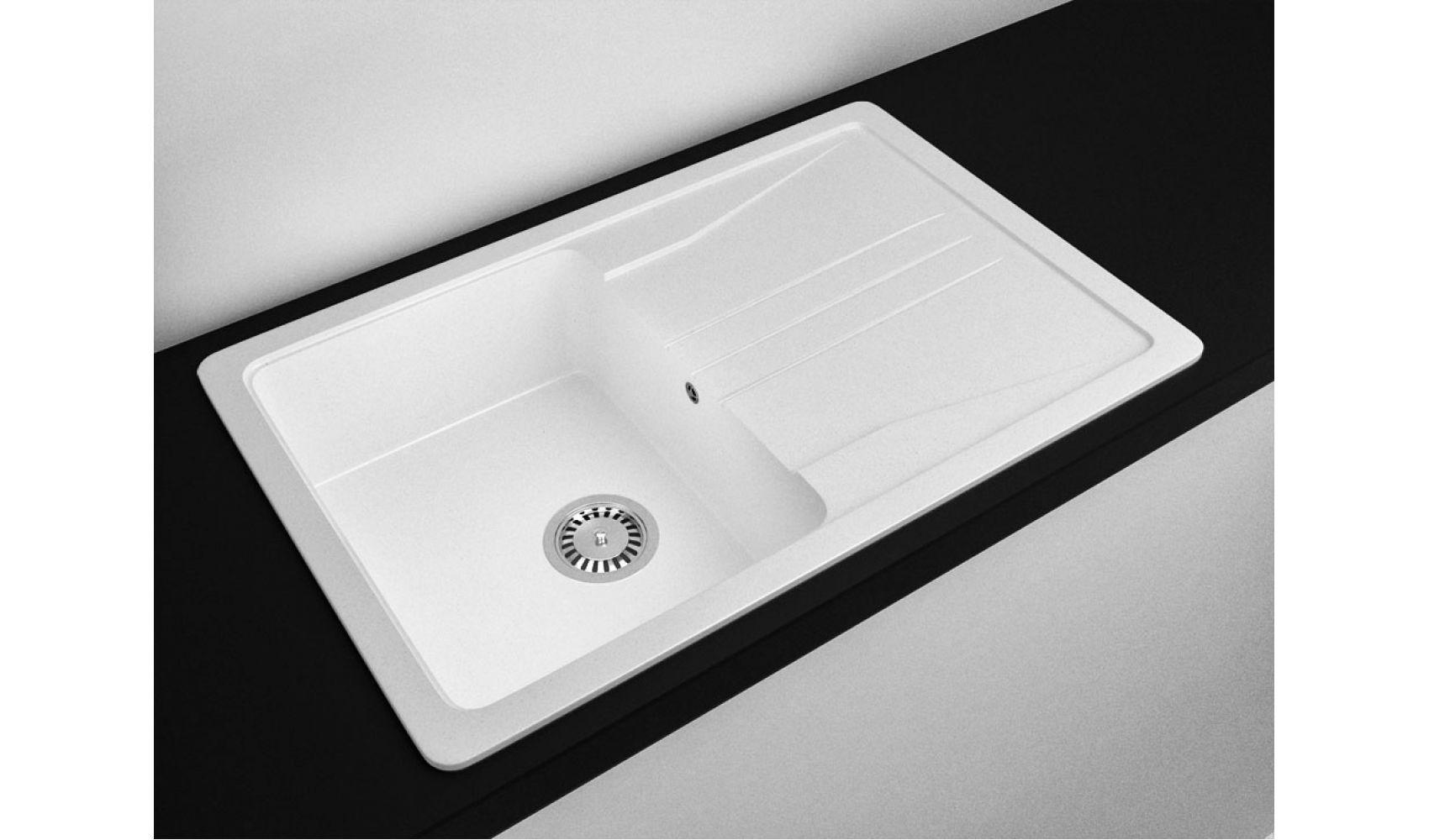 Кухонна мийка Lexona Ultra гранітна з краном Білий - фото 5