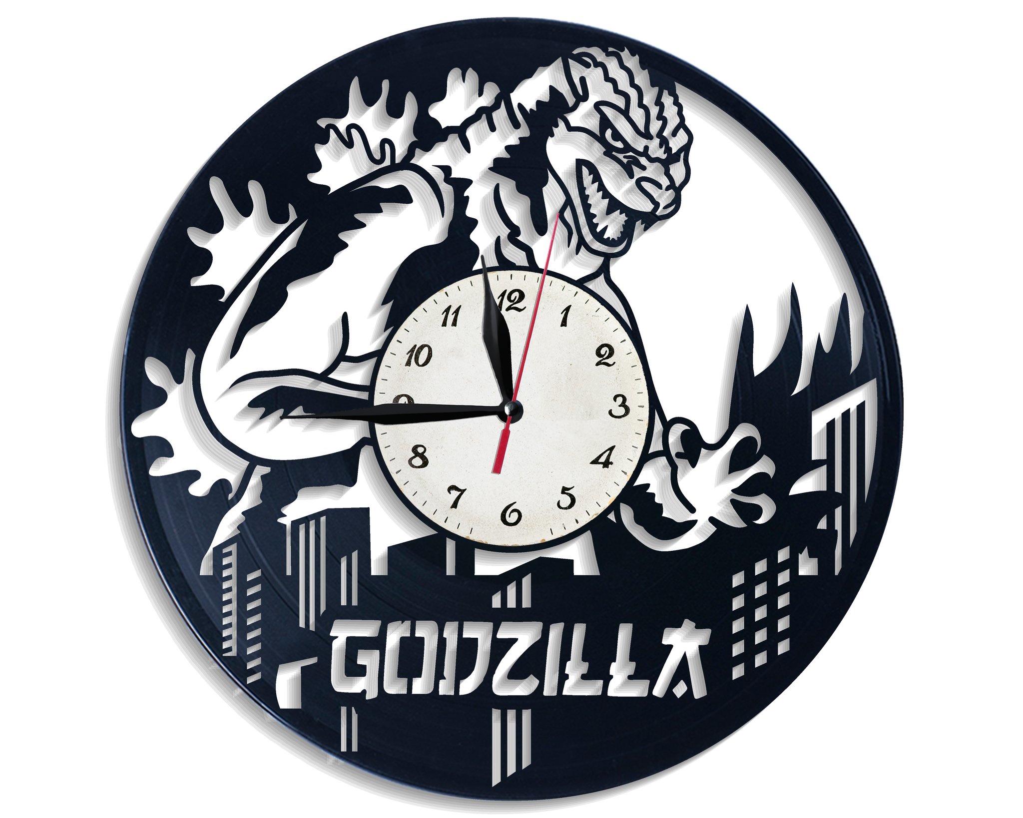 Часы настенные Годзилла 2641 из виниловой пластинки