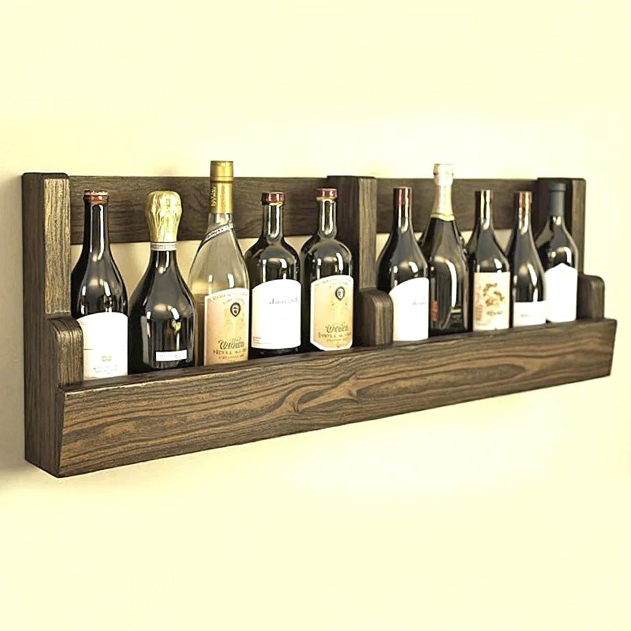 Полка для вина настенная из дерева Андате Сепия (ПНК-020508)