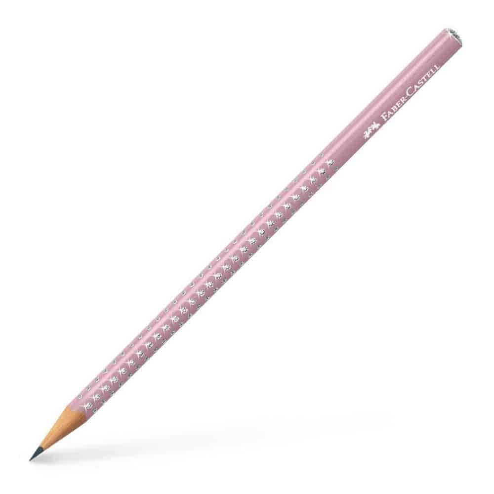 Карандаш чернографитный Faber-Castell GRIP SPARKLE трехгранный Rose Shadows (118234)