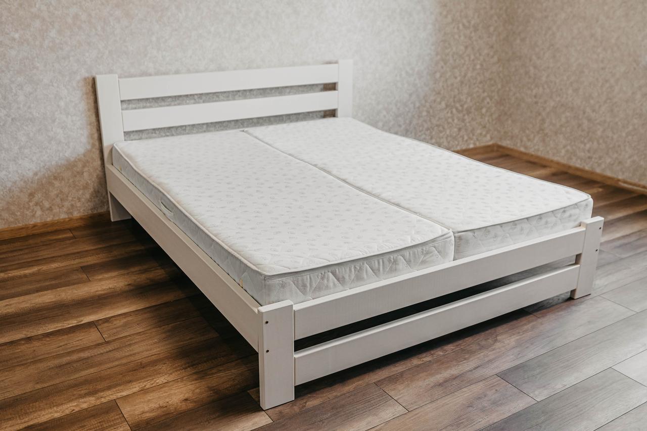 Ліжко двоспальне з масиву сосни 140x200 см Слонова кістка (1868806294)