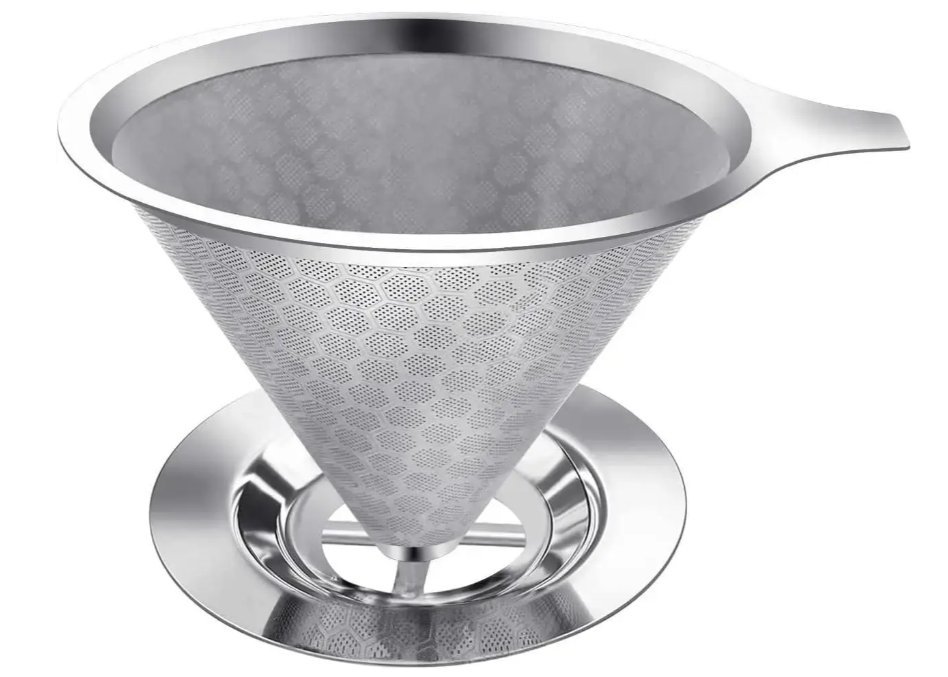 Пуровер для заварювання кави Cafeor Double Mesh V60 02 з нержавіючої сталі 400 мл (15365) Пуровер для заварювання кави Cafeor Double Mesh V60 02 з нержавіючої сталі 400 мл (15365)