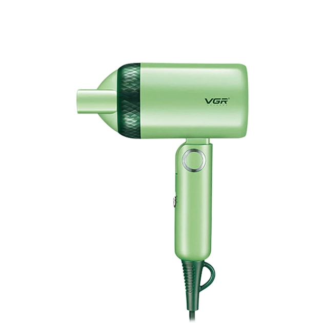 Фен для волосся VGR V-421 зі складною ручкою та 2 швидкостями 1200 Вт Оливковий (13774487)