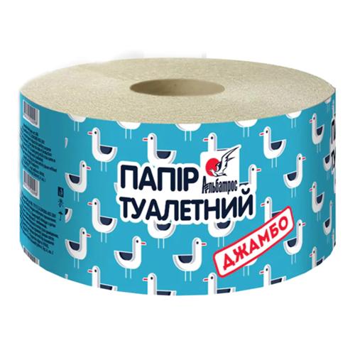 Туалетная бумага макулатурная Альбатрос Джамбо с тиснением 120 м 1 шт. (098)