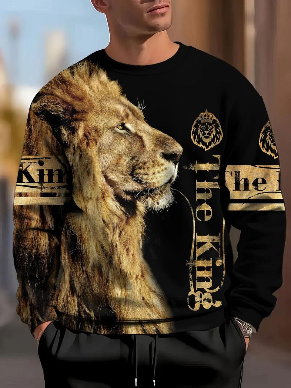 Світшот чоловічий Лев M Чорний (50063)