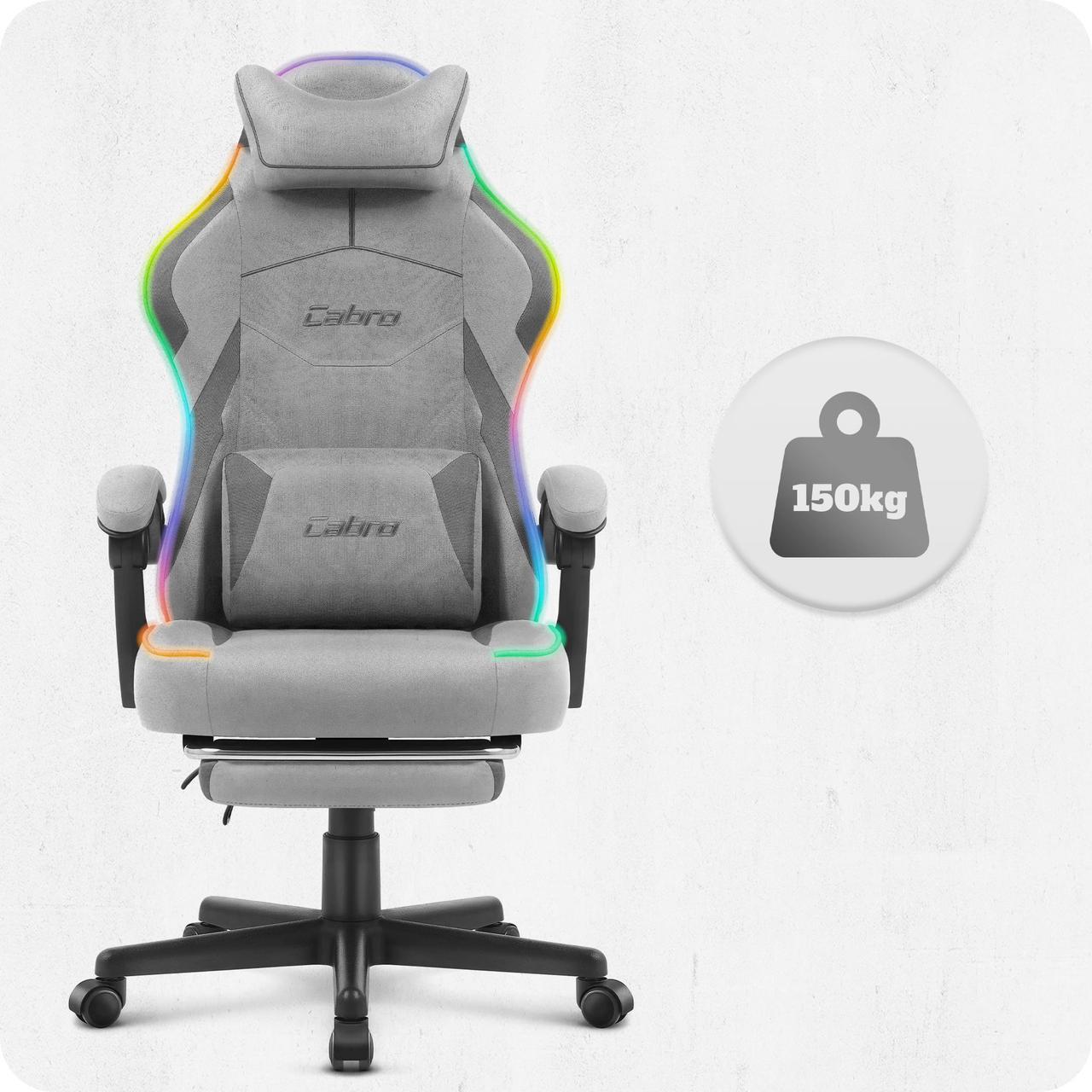 Геймерське крісло Cabro C502 LED тканина Grey (5907196011290) - фото 6 Геймерське крісло Cabro C502 LED тканина Grey (5907196011290) - фото 6