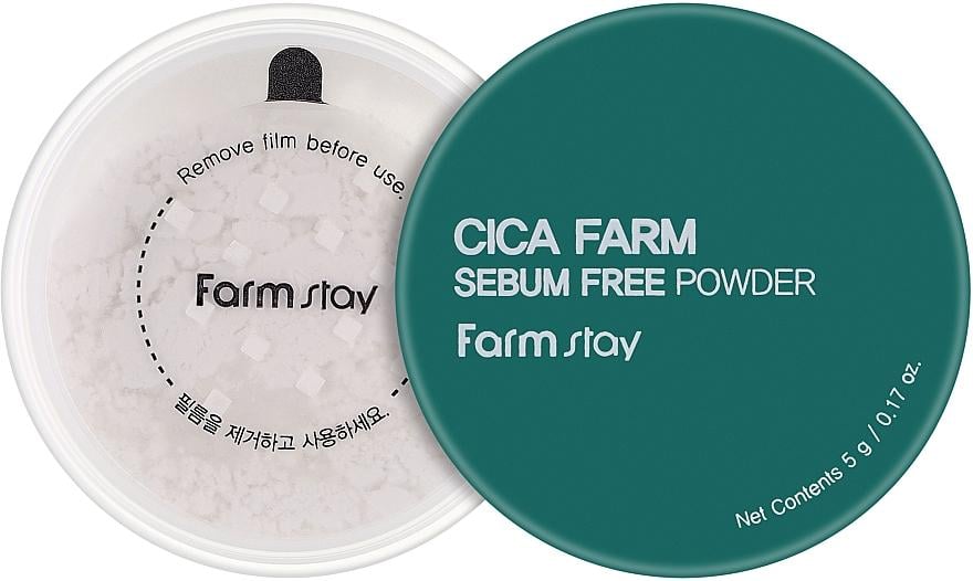 Пудра для лица матирующая рассыпчатая с центеллой Farmstay Cica Farm Sebum Free Finish Powder 5 г (2294808670)