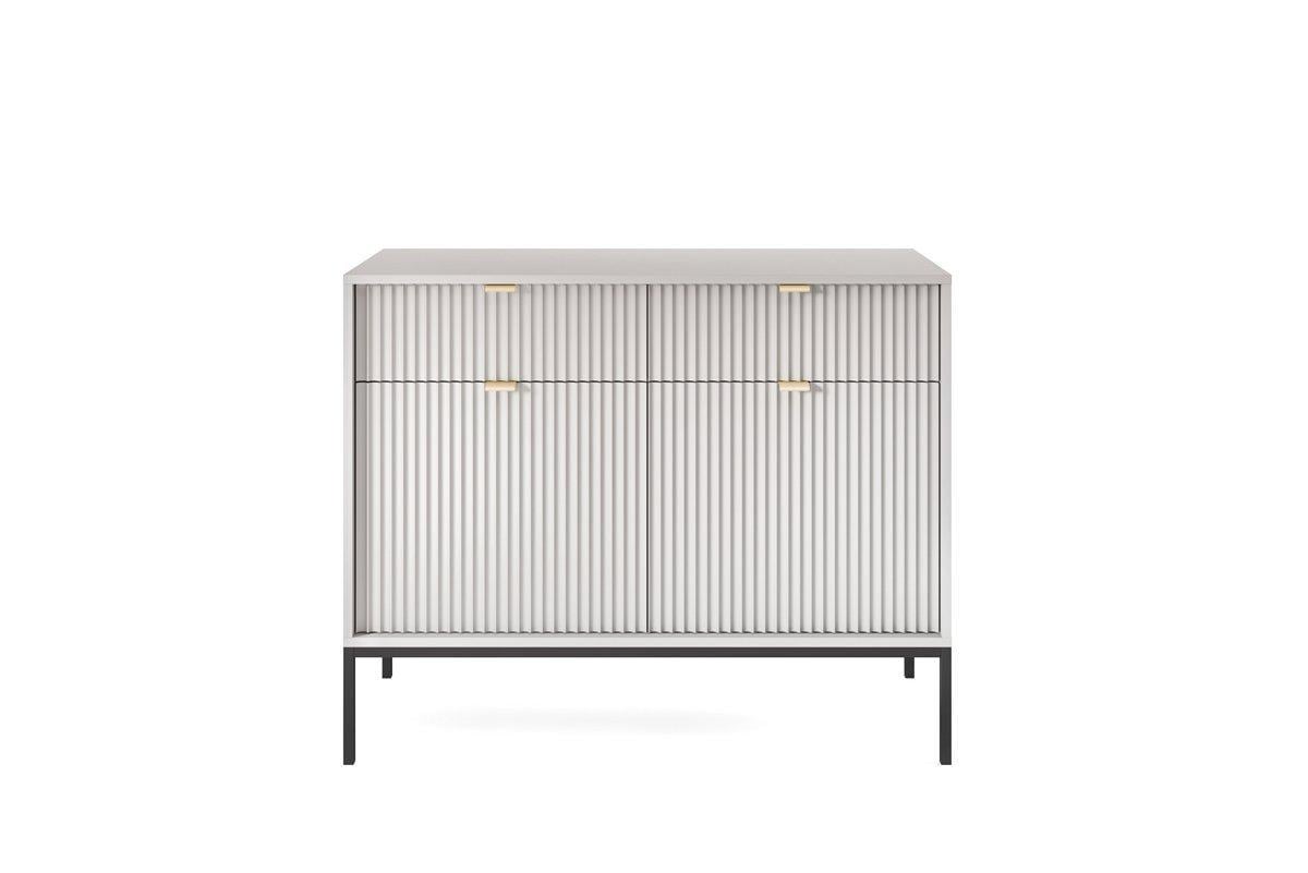 Комод Perfect Home Nova KSZ104 2-дверный с 2 ящиками и черными ножками Серый (PFH-091218) Комод Perfect Home Nova KSZ104 2-дверный с 2 ящиками и черными ножками Серый (PFH-091218)