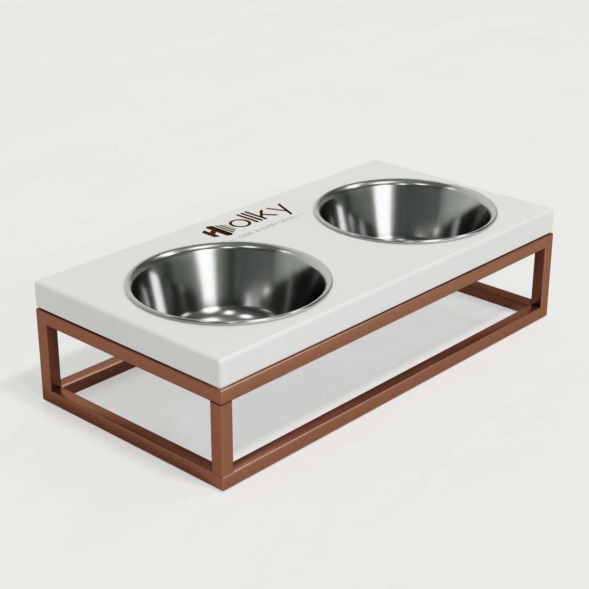 Миски на подставке для маленьких собак и котов Hollky Base S 2х0,45 л (BS-36187-GLWH) - фото 5 Миски на подставке для маленьких собак и котов Hollky Base S 2х0,45 л (BS-36187-GLWH) - фото 5