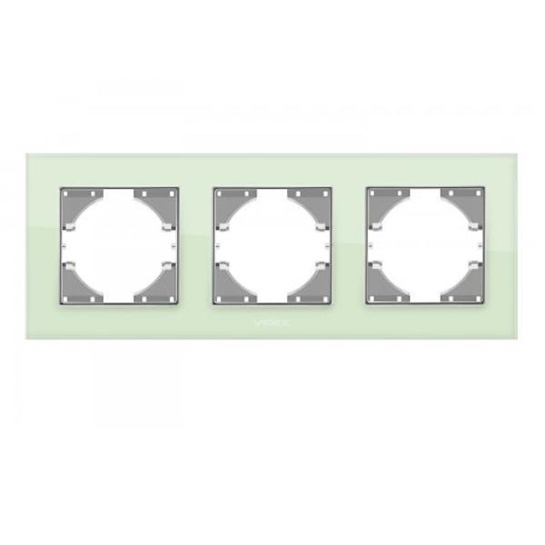 Рамка трехместная горизонтальная Videx Binera Зеленое стекло (00000013081) Рамка трехместная горизонтальная Videx Binera Зеленое стекло (00000013081)