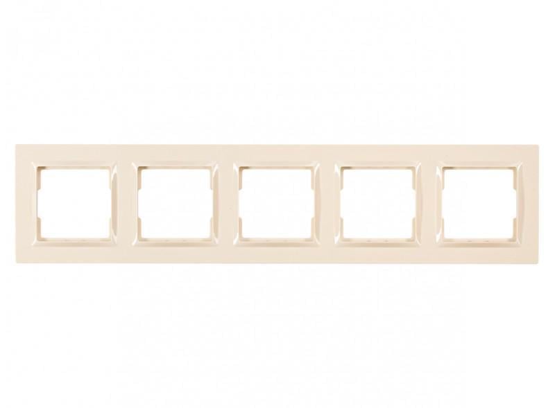 Рамка п'ятимісна горизонтальна Luxel JAZZ 9325 Кремовий (00000038511)