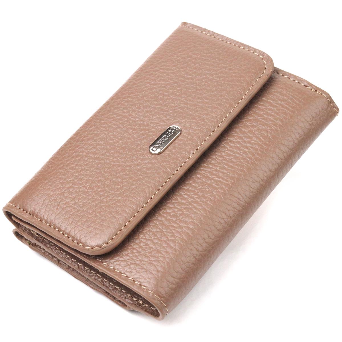 Кошелек женский из натуральной кожи флотарий Canpellini Wallet 21590 Бежевый (55370)