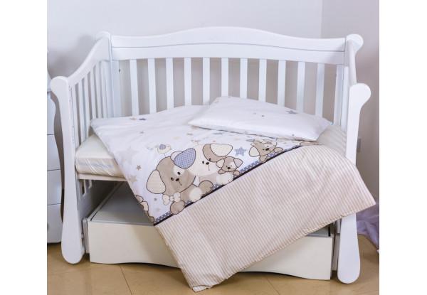 Комплект постельного белья детский Twins Eco Line 3090-E-014 Cute Dog 3 элемента Коричневый (T7186)