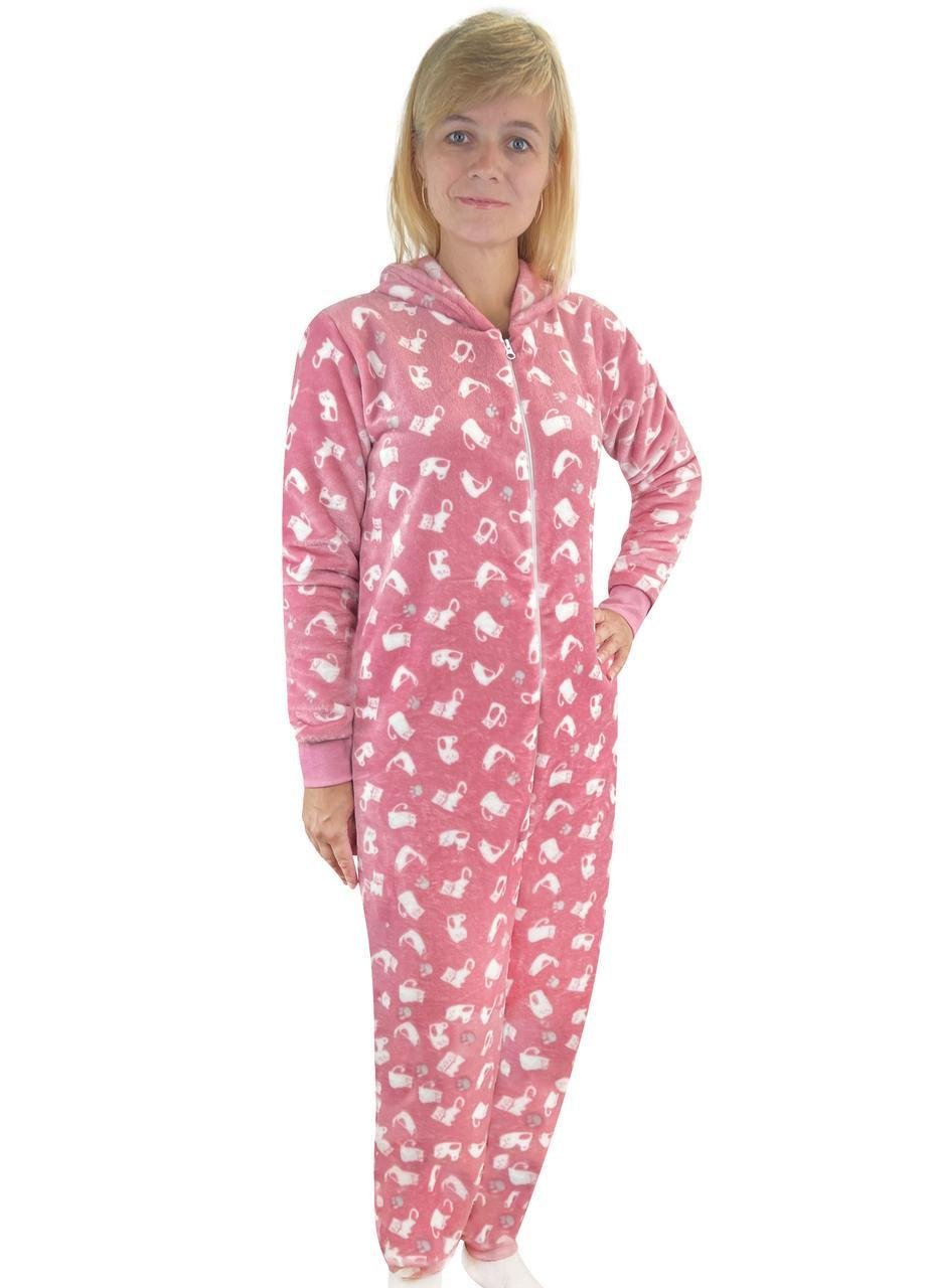 Кигуруми женский кошка р. 50 Розовый (4614)