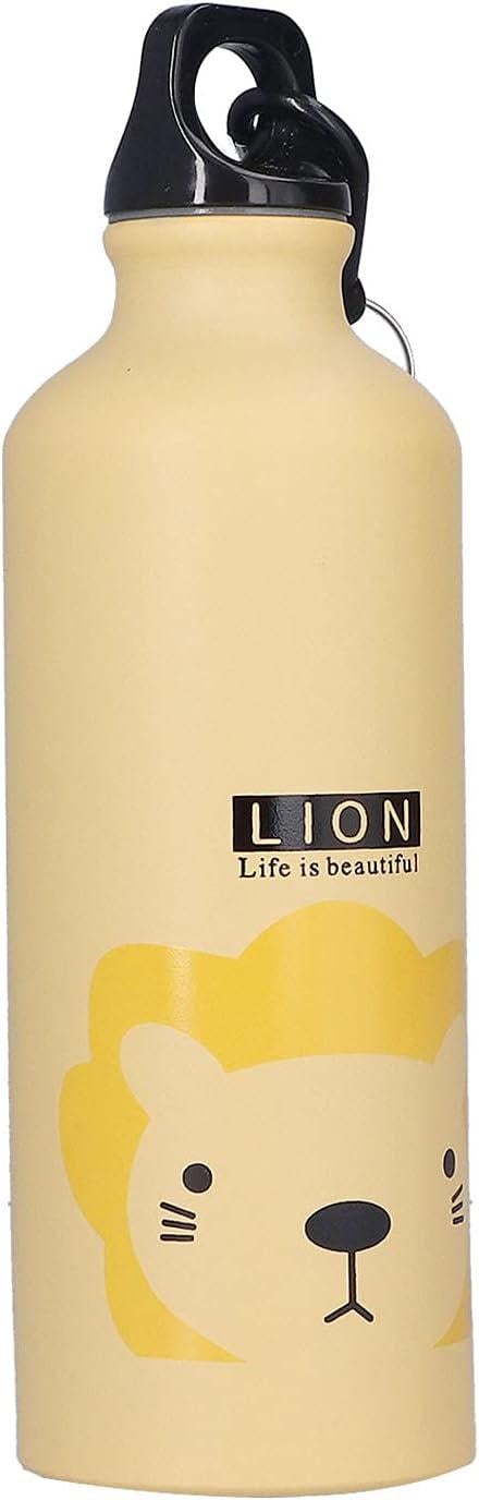 Бутылка для воды Лев с карабином 500 мл Оранжевый - фото 1