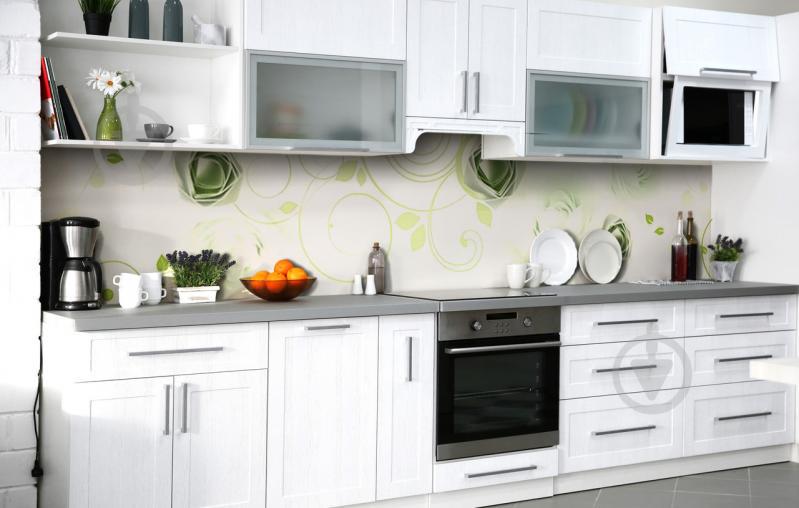 Скинали на кухню Zatarga «Изумрудное оригами» 650х2500 мм виниловая 3Д наклейка кухонный фартук самоклеящаяся