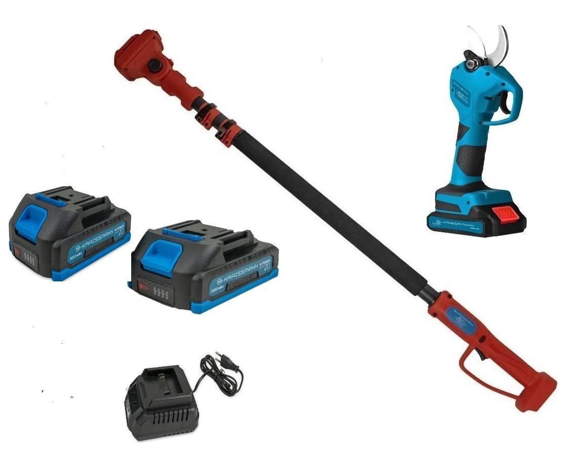 Секатор аккумуляторный KRAISSMANN 31 AGS-BL 20/2 бесщеточный с телескопической штангой VS'2500 1,6-2,5 м/2 аккумуляторы 2 Ач (22461910)