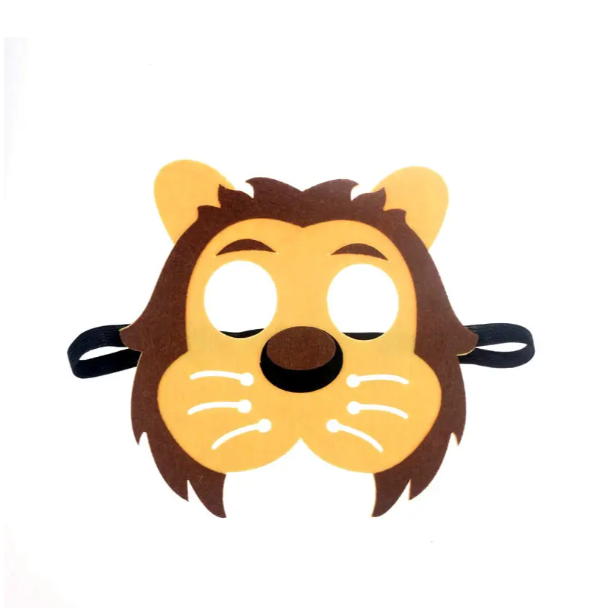 Маска детская из фетра Лев 16x16 см Разноцветный (125407)
