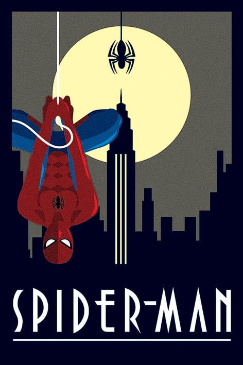 Постер плакат Марвел Деко Человек-Паук/Marvel Deco Spider-Man Hanging 61x91,5 см