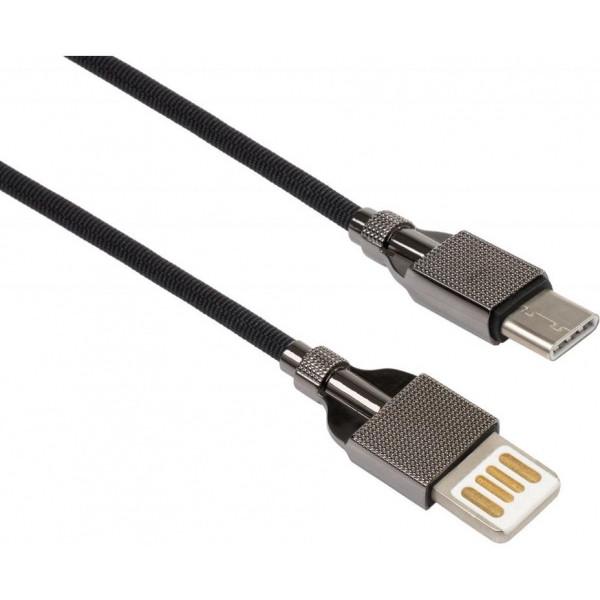 Vinga Дата кабель USB 2.0 AM to Type-C 1.0m 2-sides usb nylon black Vinga (VCPDCTC2SNB1BK)