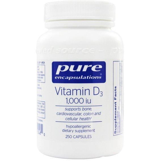 Витамин D Pure Encapsulations Vitamin D3 1,000 UI 250 Caps (PE-01348)